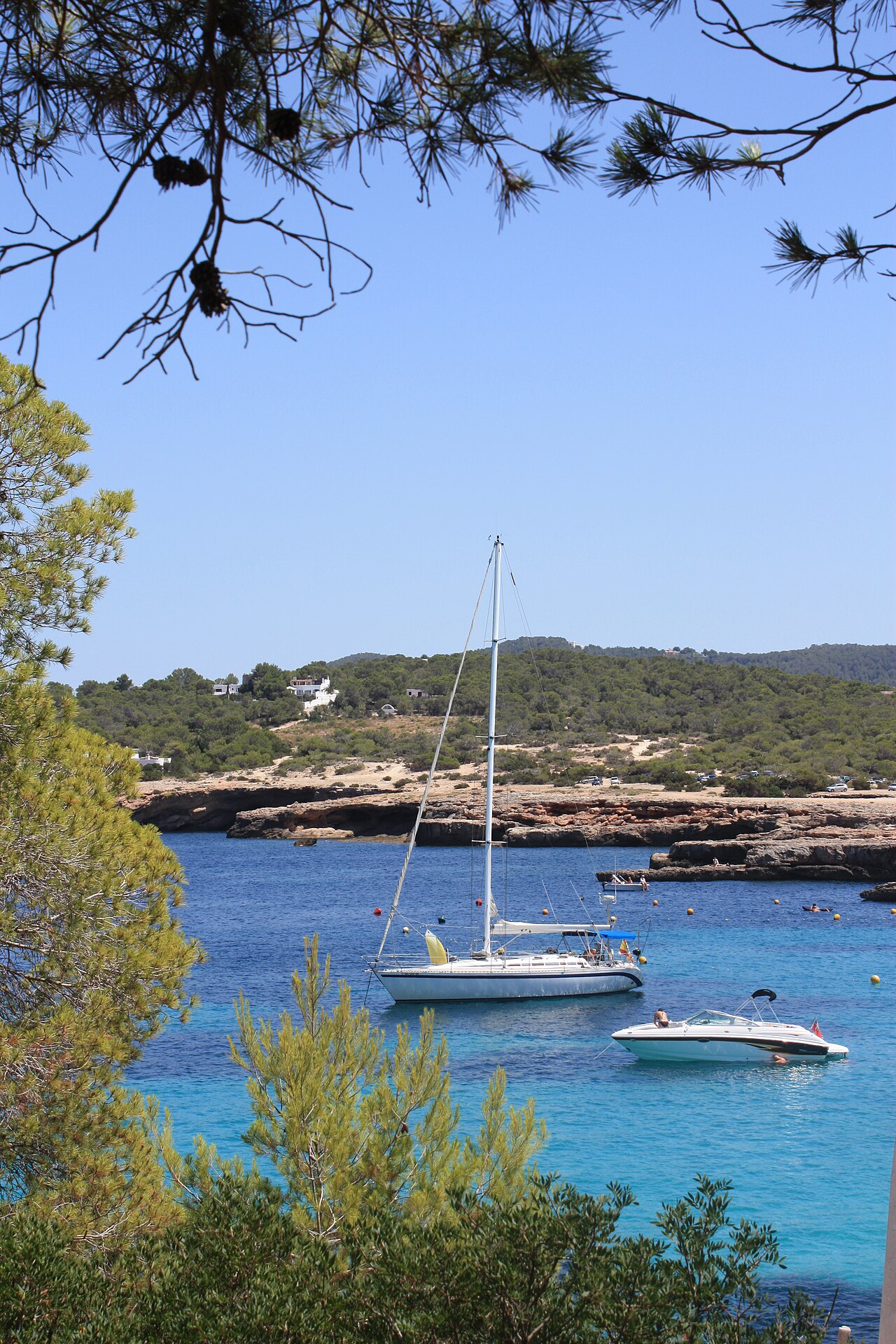 Cala Bassa Beach Club (CBBC) Ibiza: complete bezoekgids 2026 1 Het witte zandstrand van Cala Bassa op Ibiza