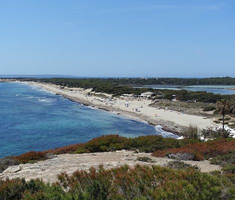 Es Cavallet strand op Ibiza waar La Escollera ligt