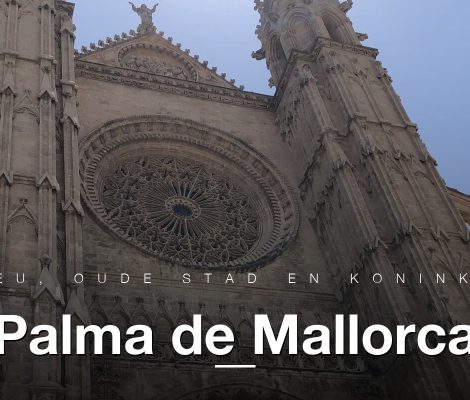 Catedral La Seu in Palma de Mallorca, gotische gevel en roosvenster