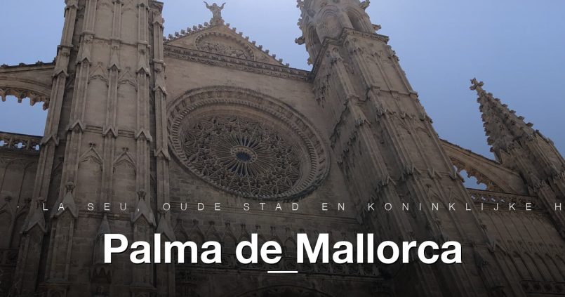 Catedral La Seu in Palma de Mallorca, gotische gevel en roosvenster