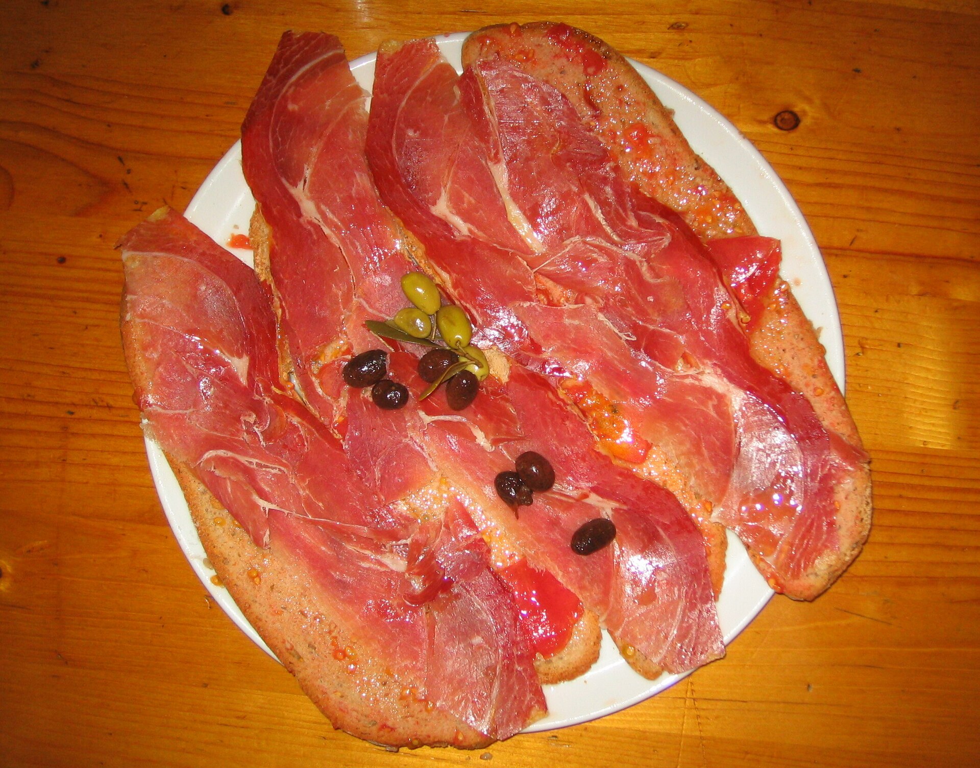 Pa amb oli met jamón ibérico, typisch Mallorca-voorgerecht