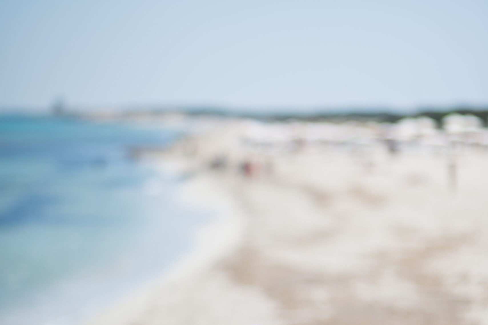 Het strand van Es Cavallet gezien vanaf het terras van La Escollera, Ibiza