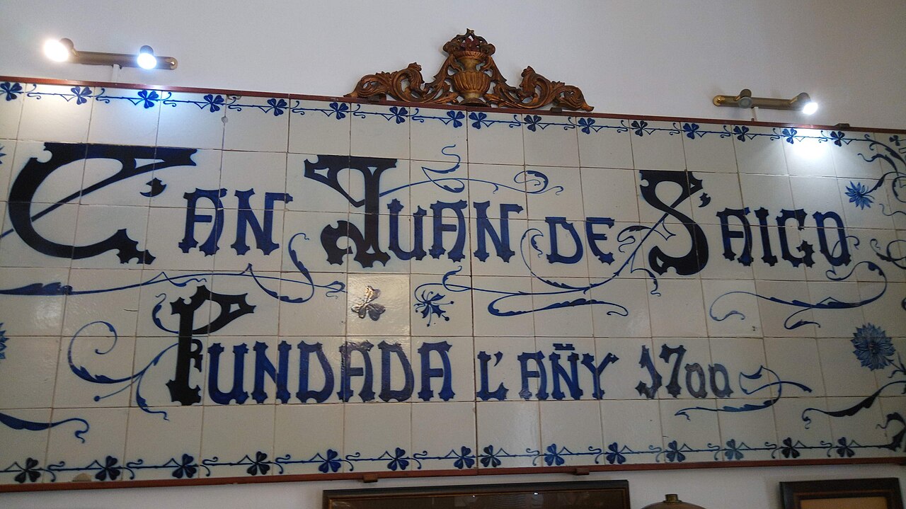 Het tegelbord van Ca'n Joan de s'Aigo in Palma de Mallorca, gesticht in 1700