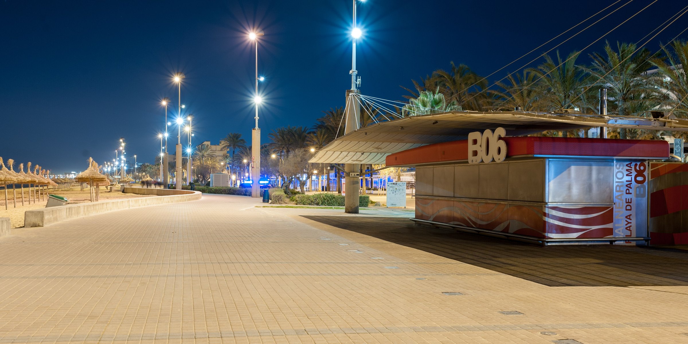 Balneario 6 aan de Playa de Palma, de genummerde strandkiosk waaraan de Ballermann zijn naam dankt