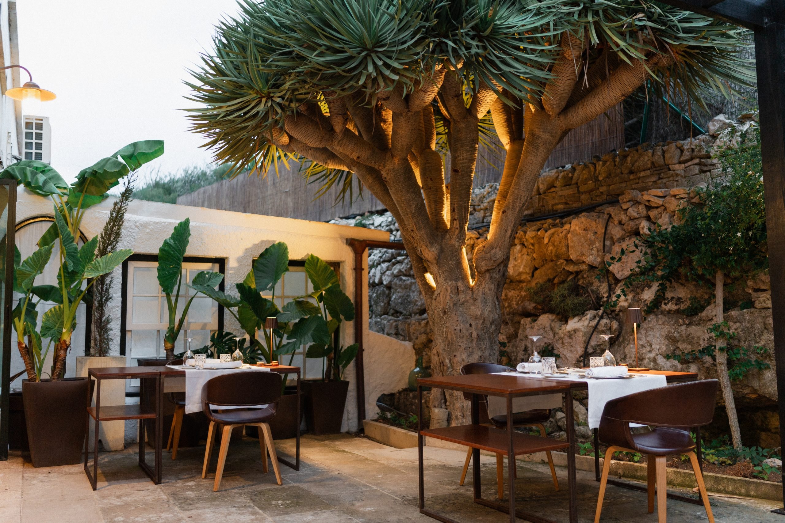 Beste restaurants op Menorca (2026): van Fornells tot Ciutadella 3 Tuinterras van restaurant Sa Pedrera d'es Pujol bij Sant Lluís op Menorca