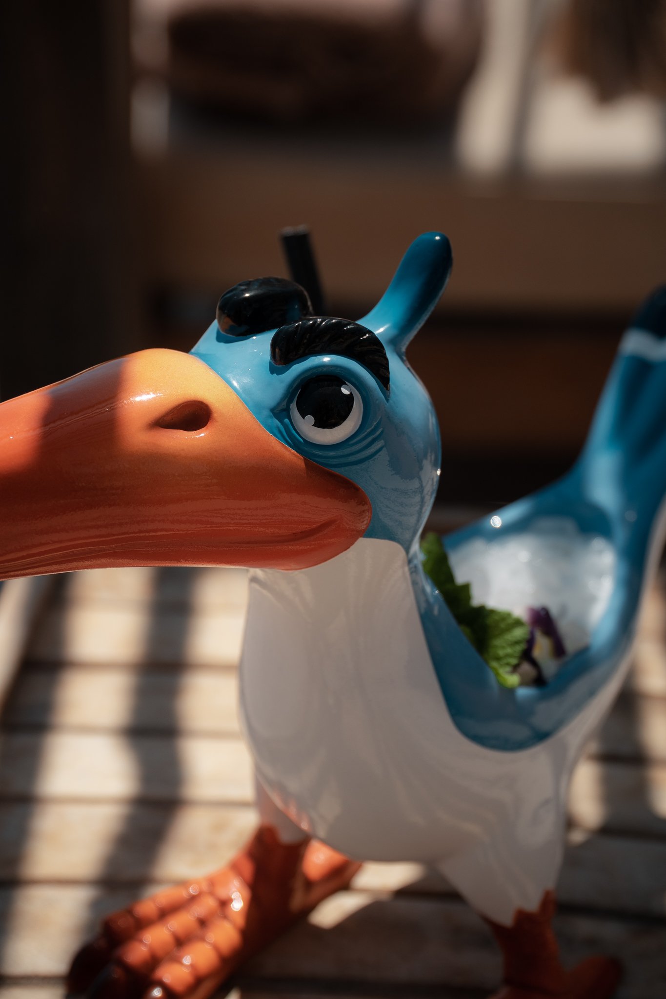 Beeld van de neushoornvogel Zazú in het decor