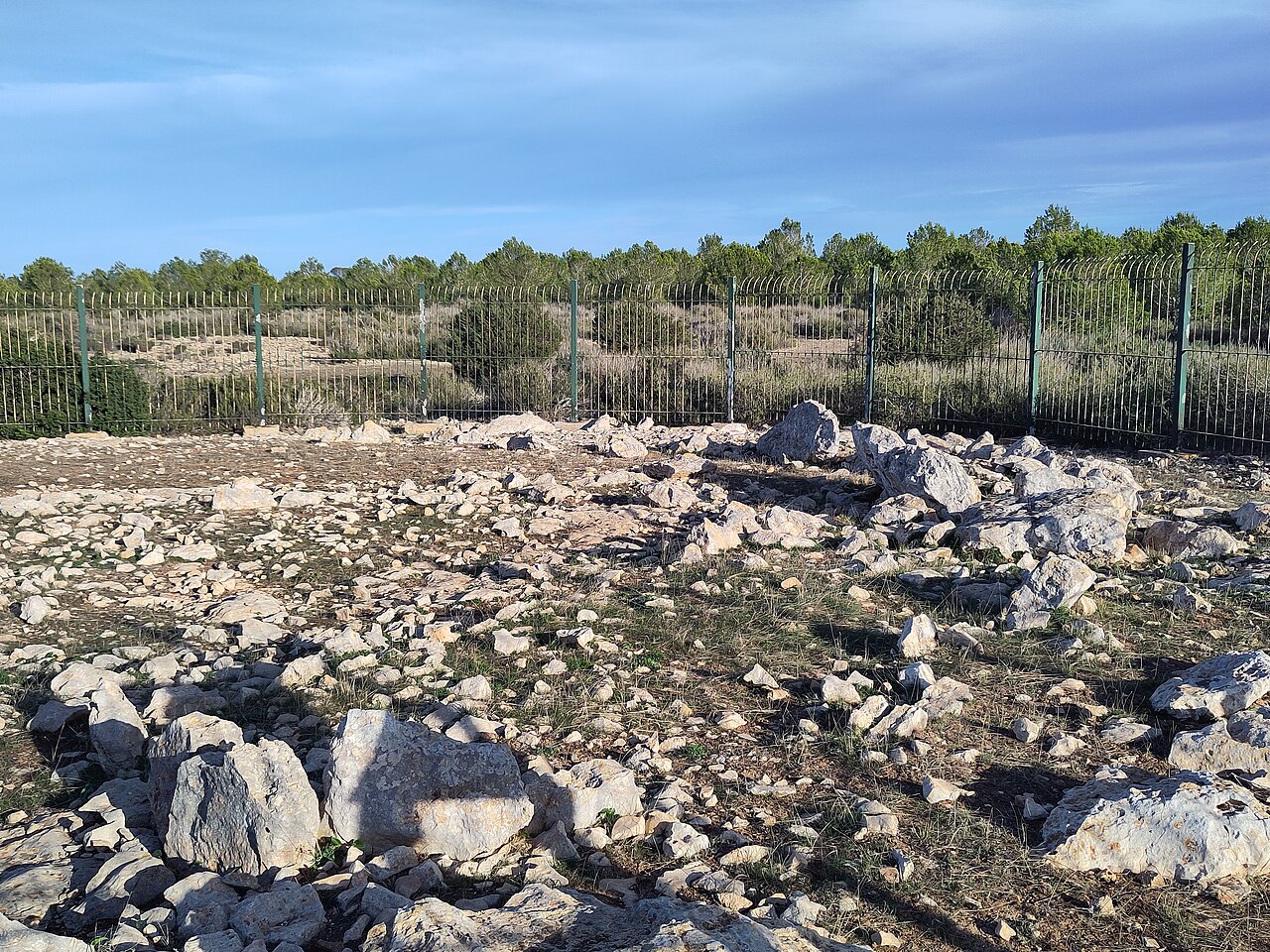 De archeologische vindplaats Cap de Barbaria I op het kale plateau
