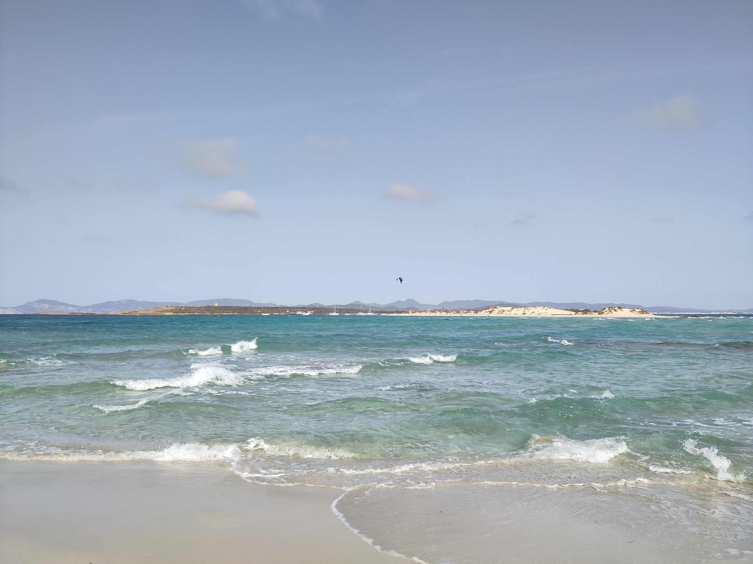 Het ondiepe zeegat tussen de landtong es Trucadors op Formentera en het eiland s'Espalmador